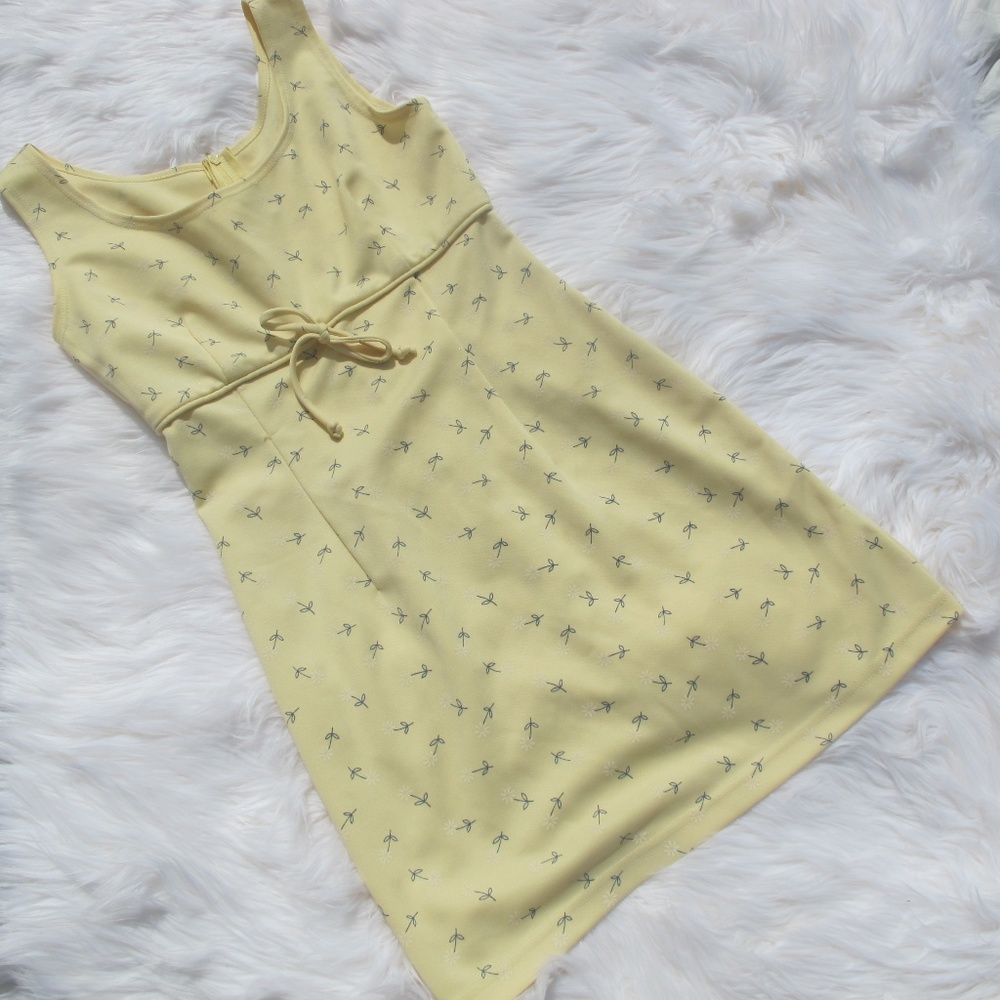 Vintage Yellow floral mini dress